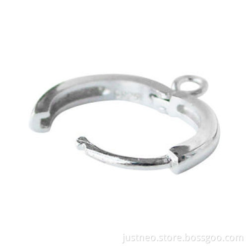 Silver Earring Hooks, Solid 925 Sterling Silver Round Leverback, Measures 11mm